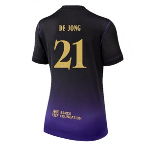Barcelona Frenkie de Jong #21 Jalkapallovaatteet Naisten Vieraspaita 2026-27 Lyhythihainen